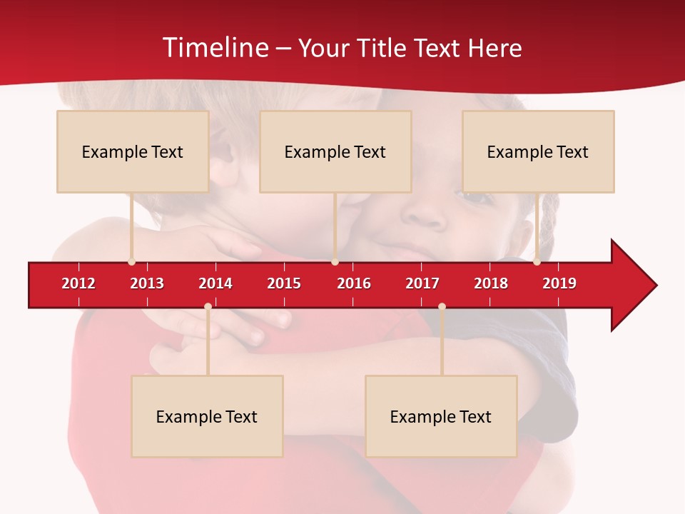 Young Children Hugging PowerPoint Template