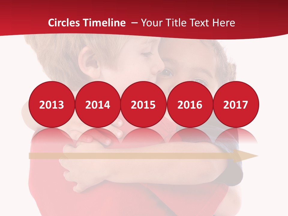 Young Children Hugging PowerPoint Template