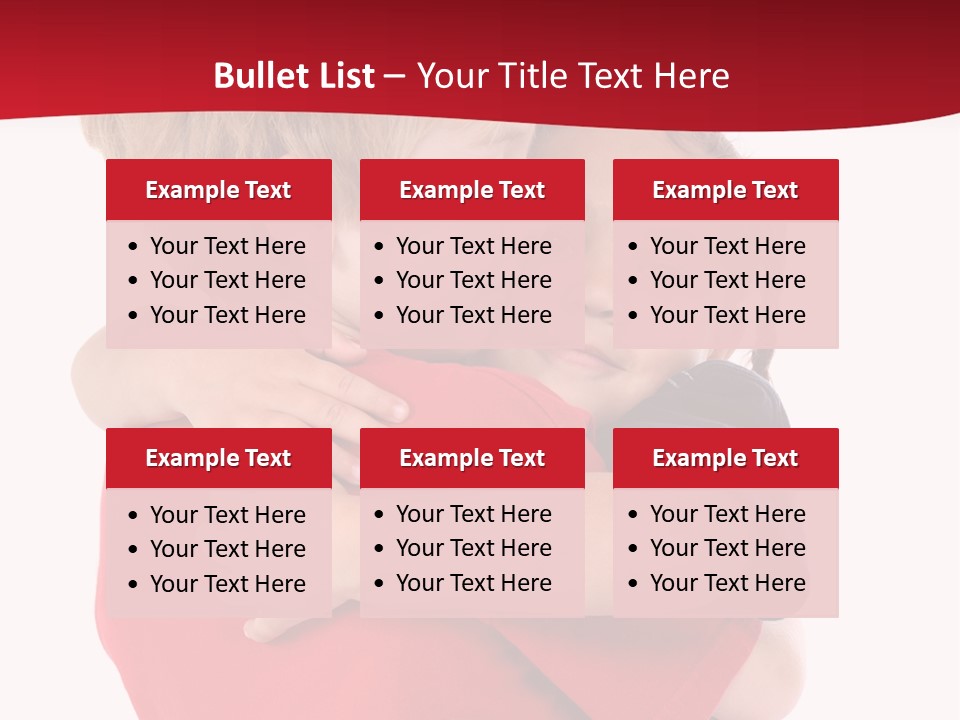 Young Children Hugging PowerPoint Template