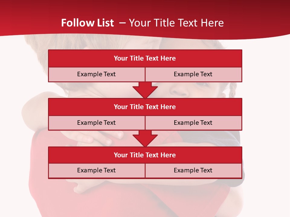 Young Children Hugging PowerPoint Template
