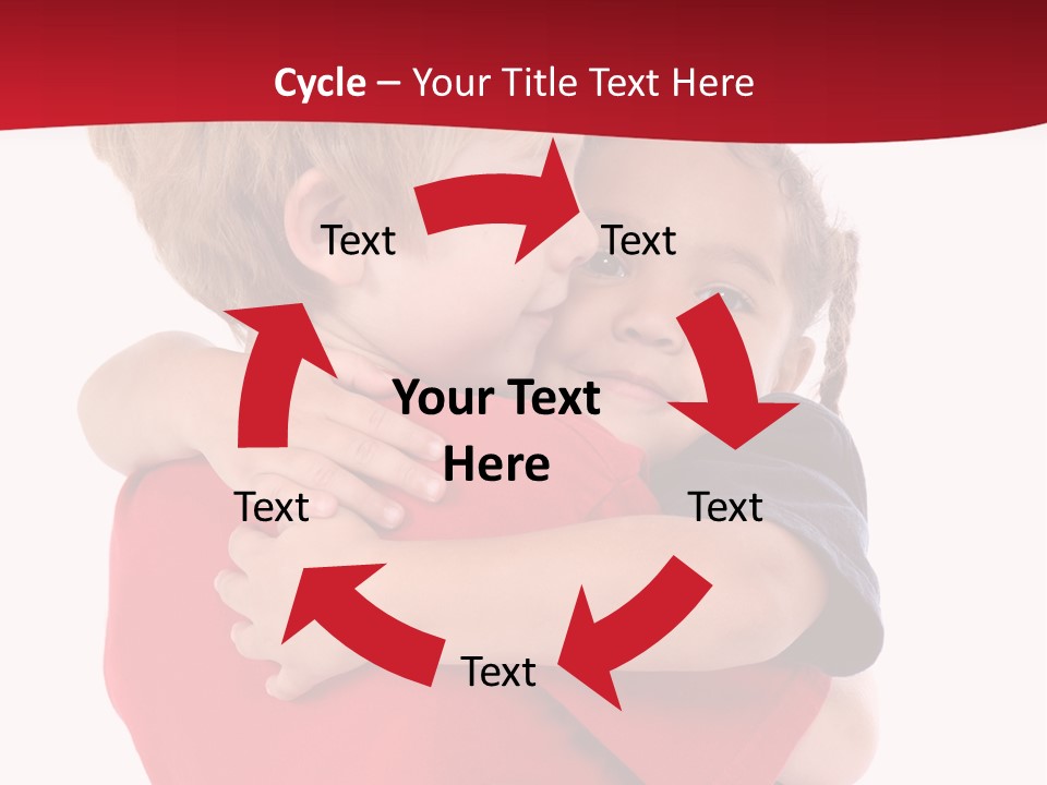 Young Children Hugging PowerPoint Template