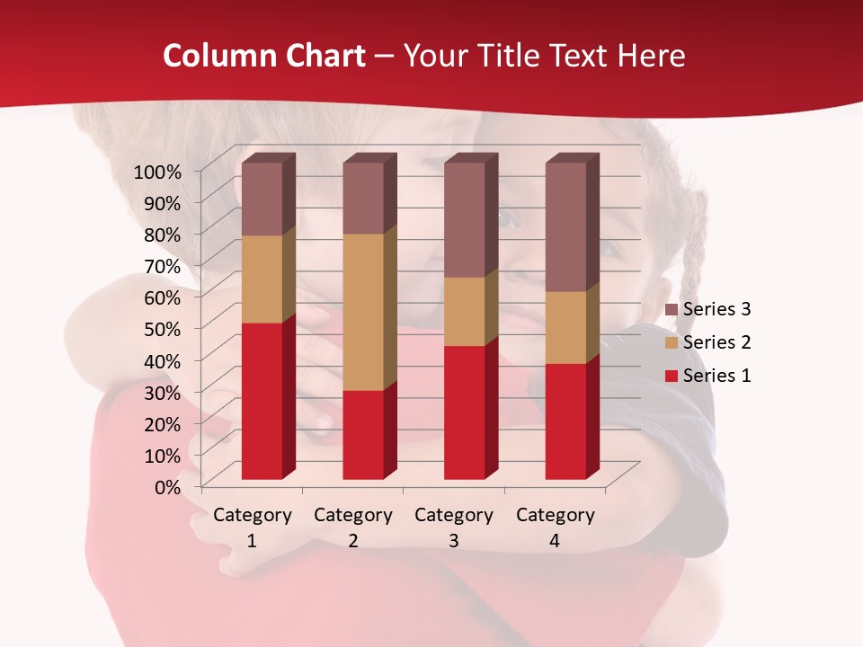 Young Children Hugging PowerPoint Template