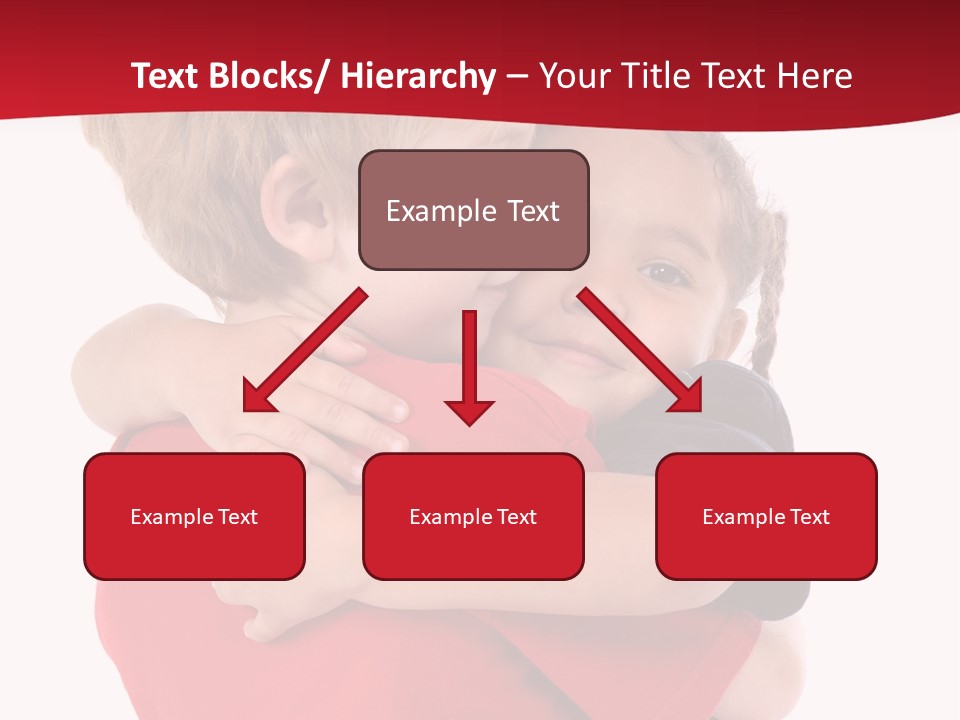 Young Children Hugging PowerPoint Template