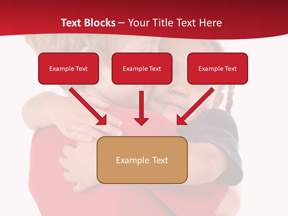 Young Children Hugging PowerPoint Template