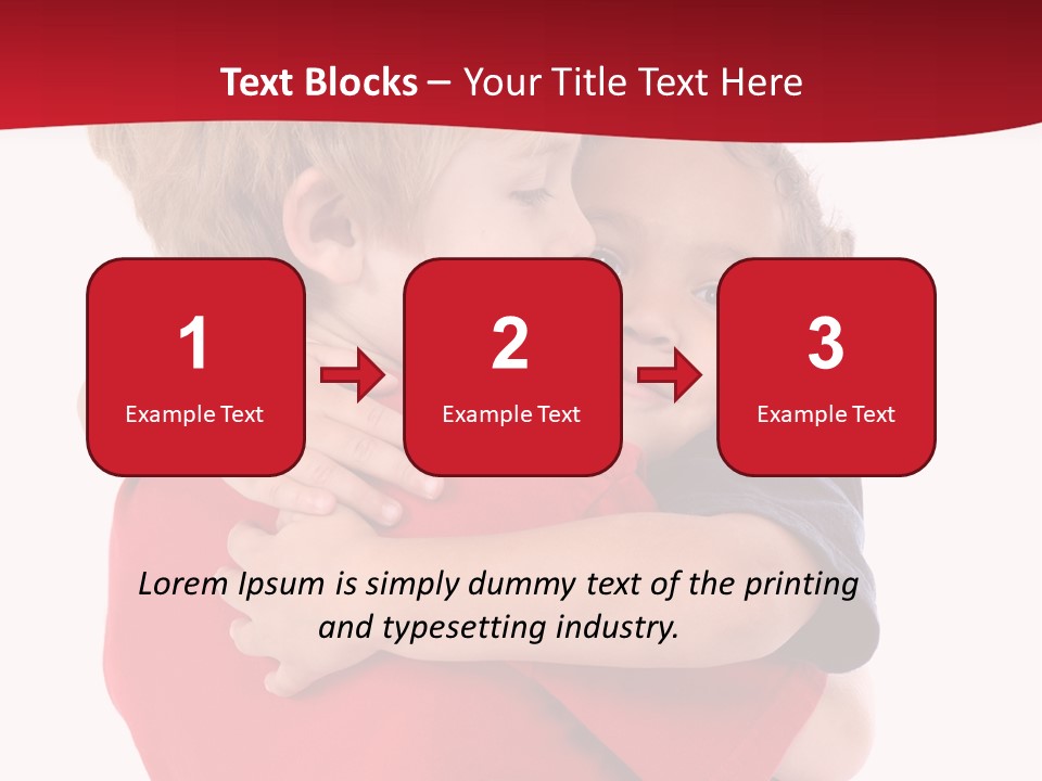 Young Children Hugging PowerPoint Template