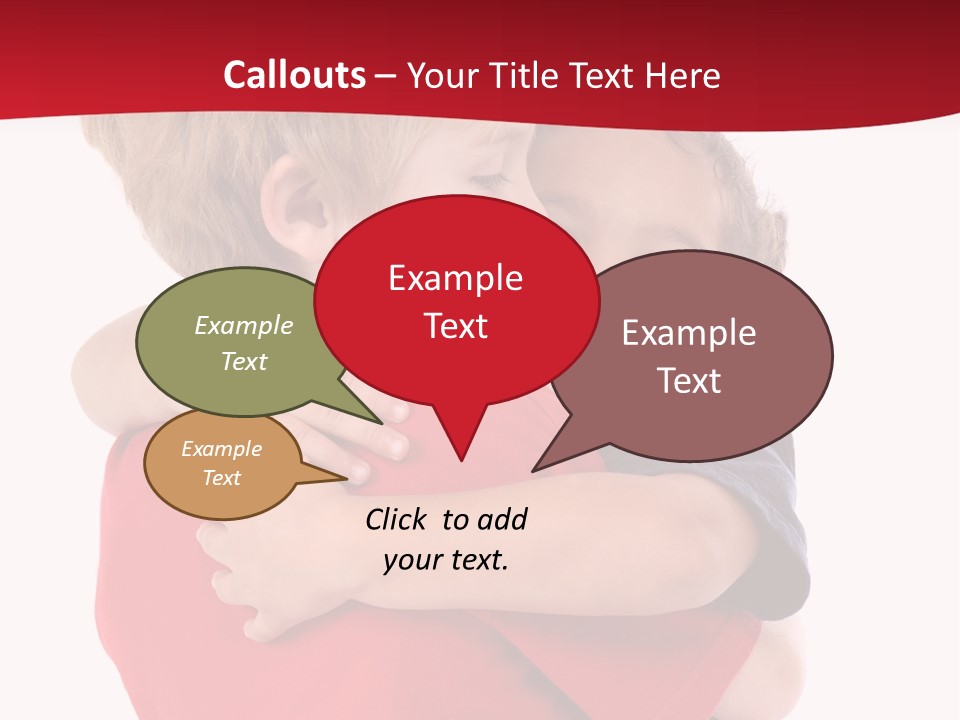 Young Children Hugging PowerPoint Template