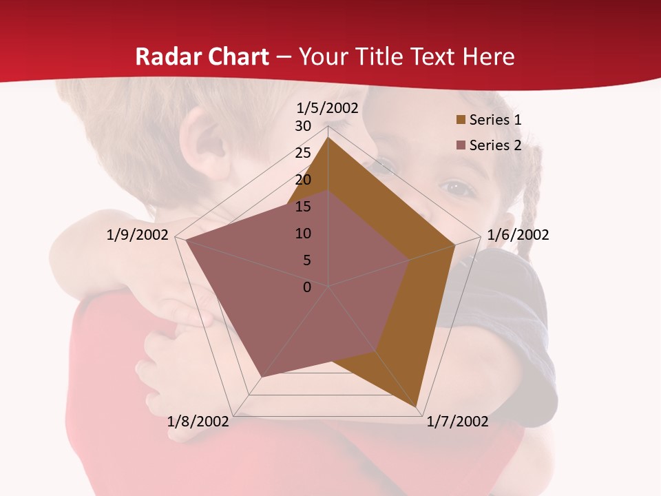 Young Children Hugging PowerPoint Template