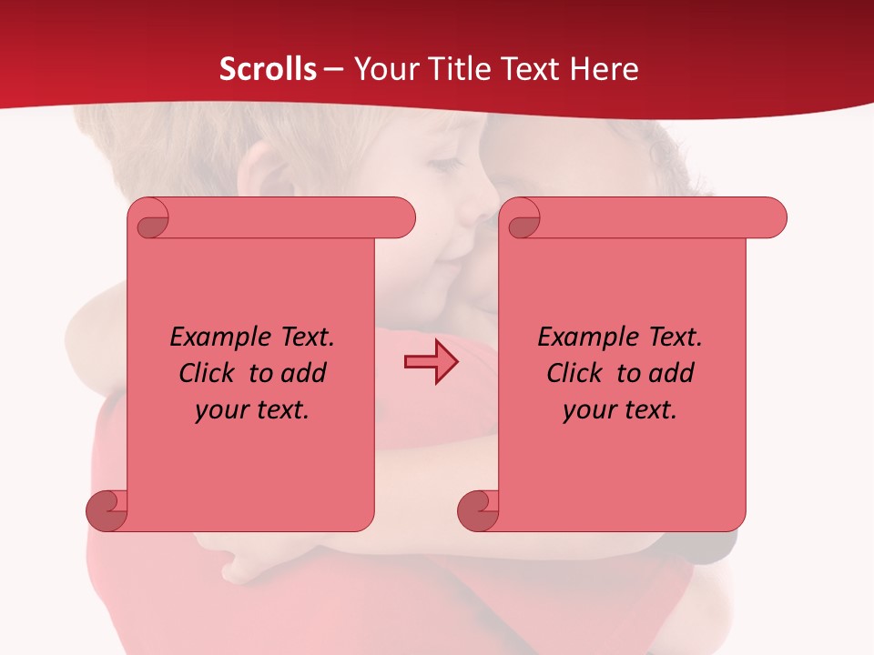 Young Children Hugging PowerPoint Template