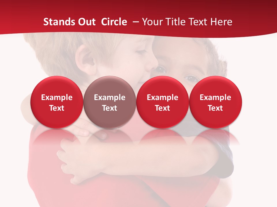 Young Children Hugging PowerPoint Template