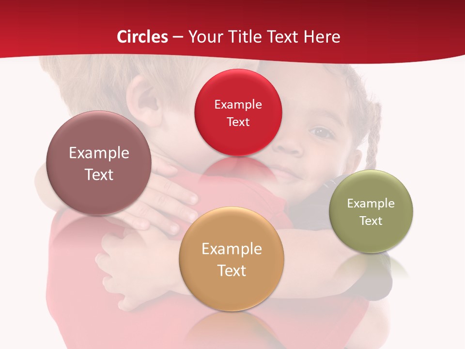 Young Children Hugging PowerPoint Template