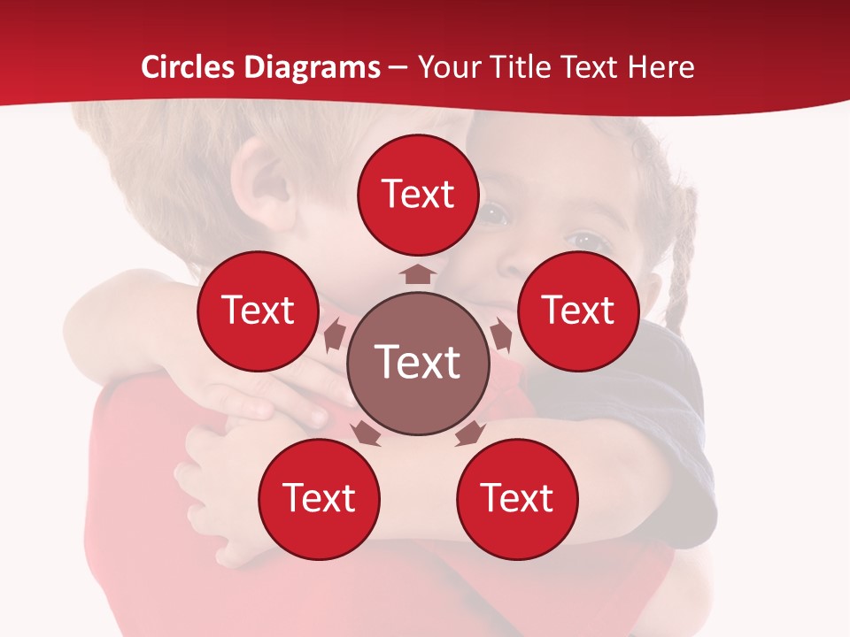 Young Children Hugging PowerPoint Template