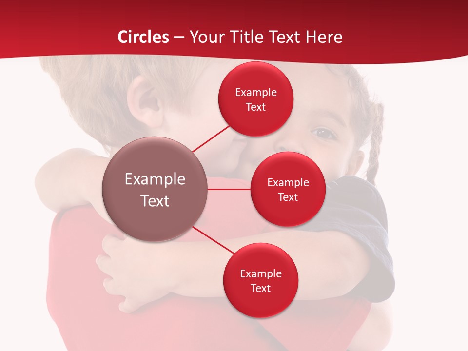 Young Children Hugging PowerPoint Template