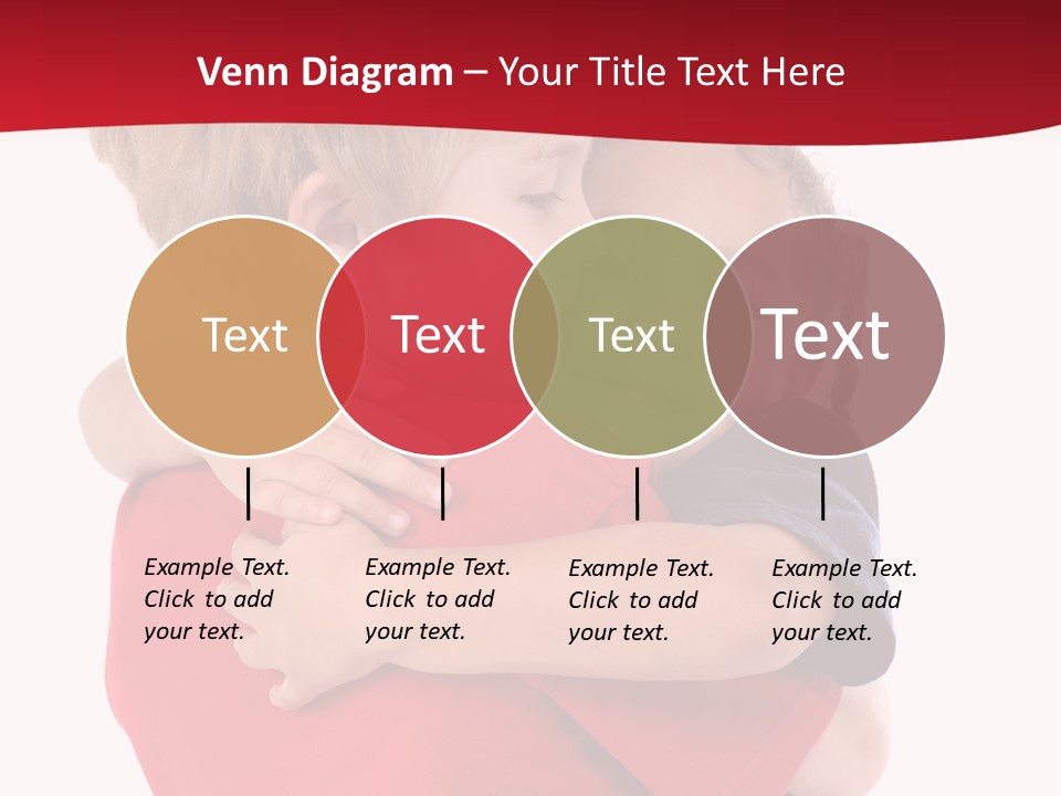 Young Children Hugging PowerPoint Template