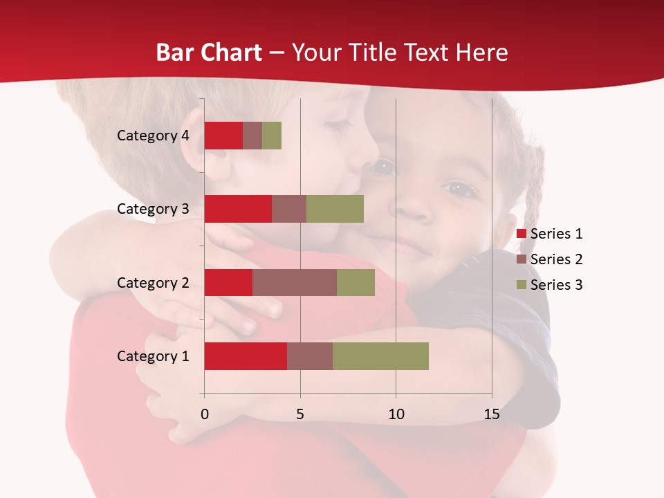 Young Children Hugging PowerPoint Template