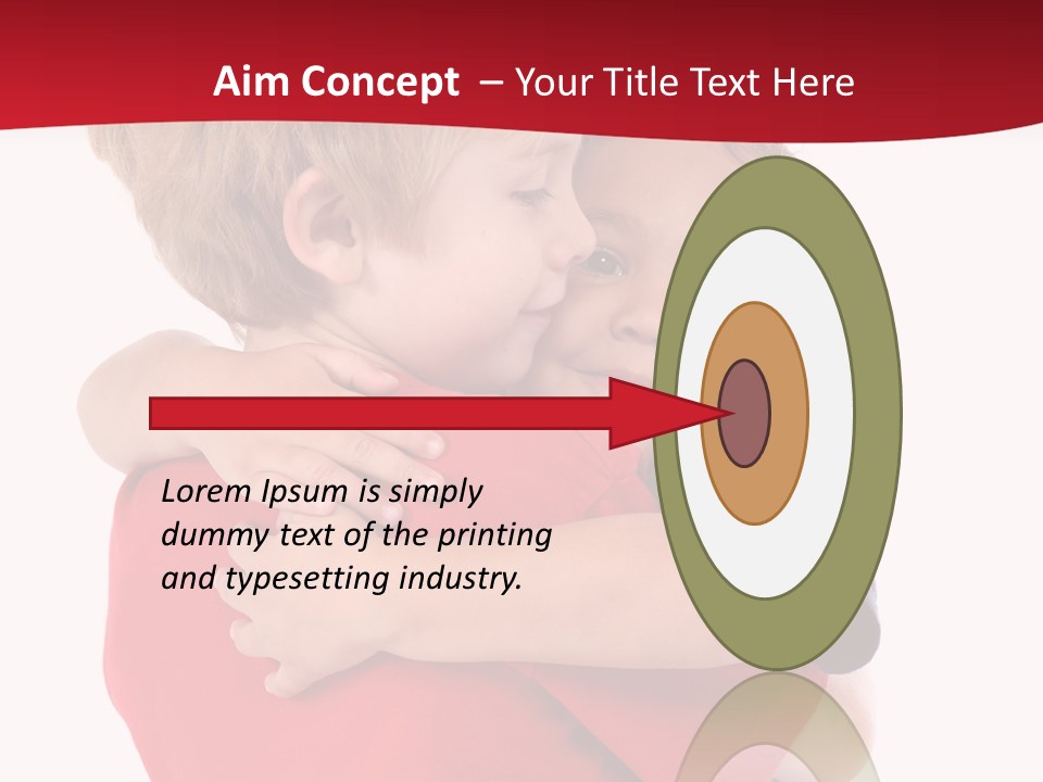 Young Children Hugging PowerPoint Template