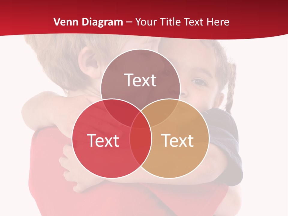 Young Children Hugging PowerPoint Template