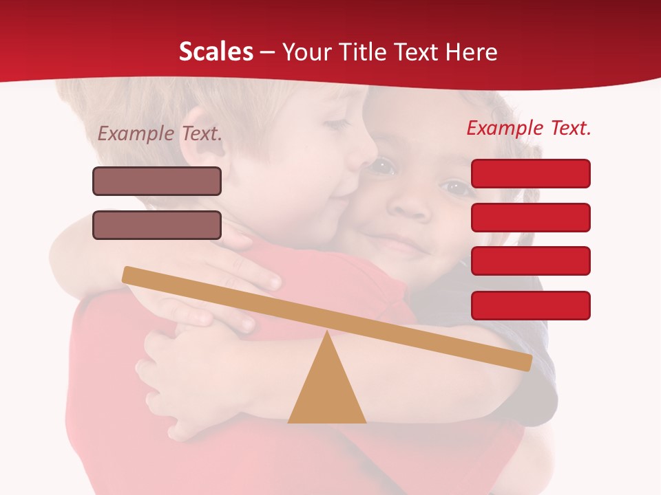 Young Children Hugging PowerPoint Template