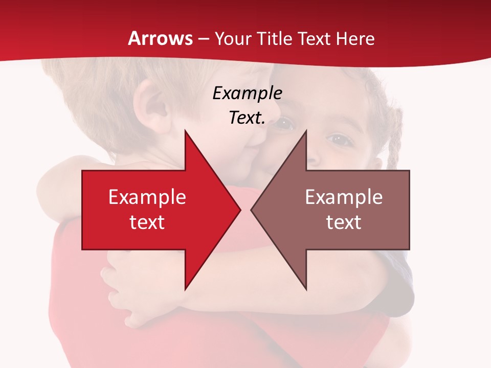 Young Children Hugging PowerPoint Template