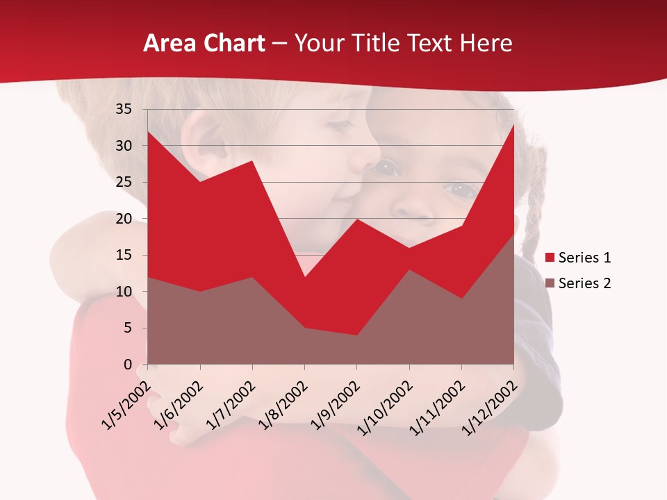 Young Children Hugging PowerPoint Template