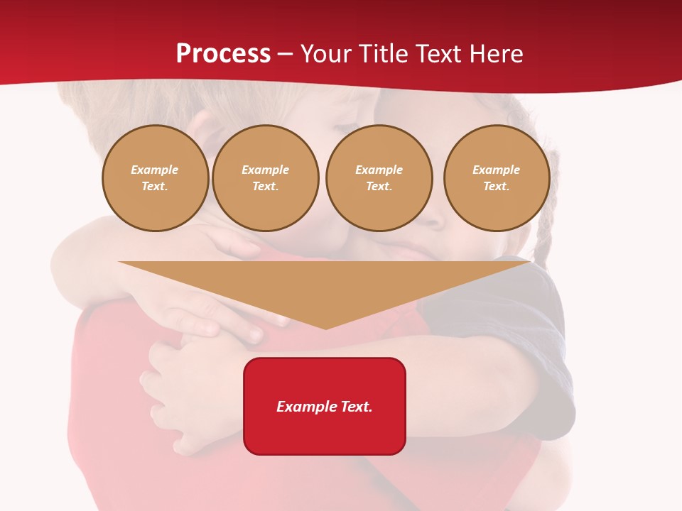 Young Children Hugging PowerPoint Template