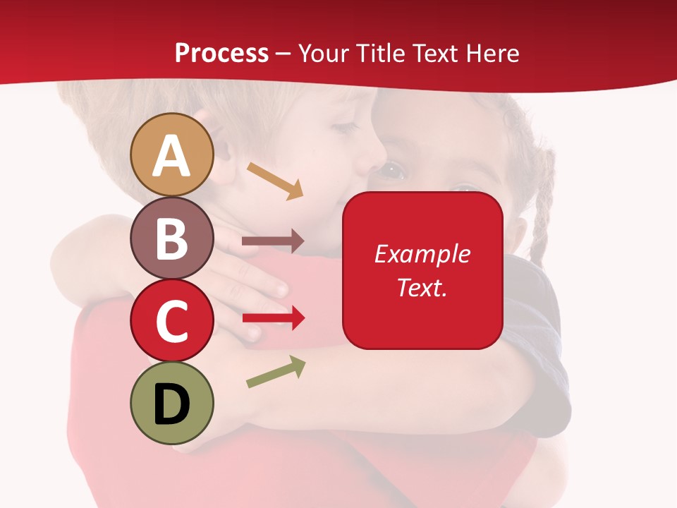 Young Children Hugging PowerPoint Template