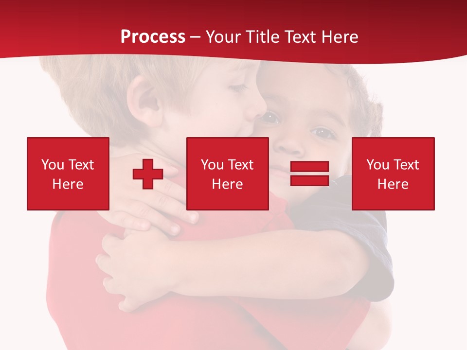 Young Children Hugging PowerPoint Template