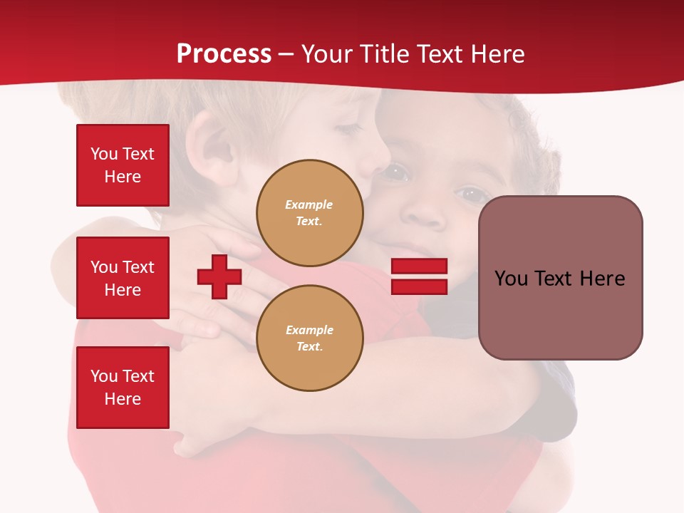 Young Children Hugging PowerPoint Template