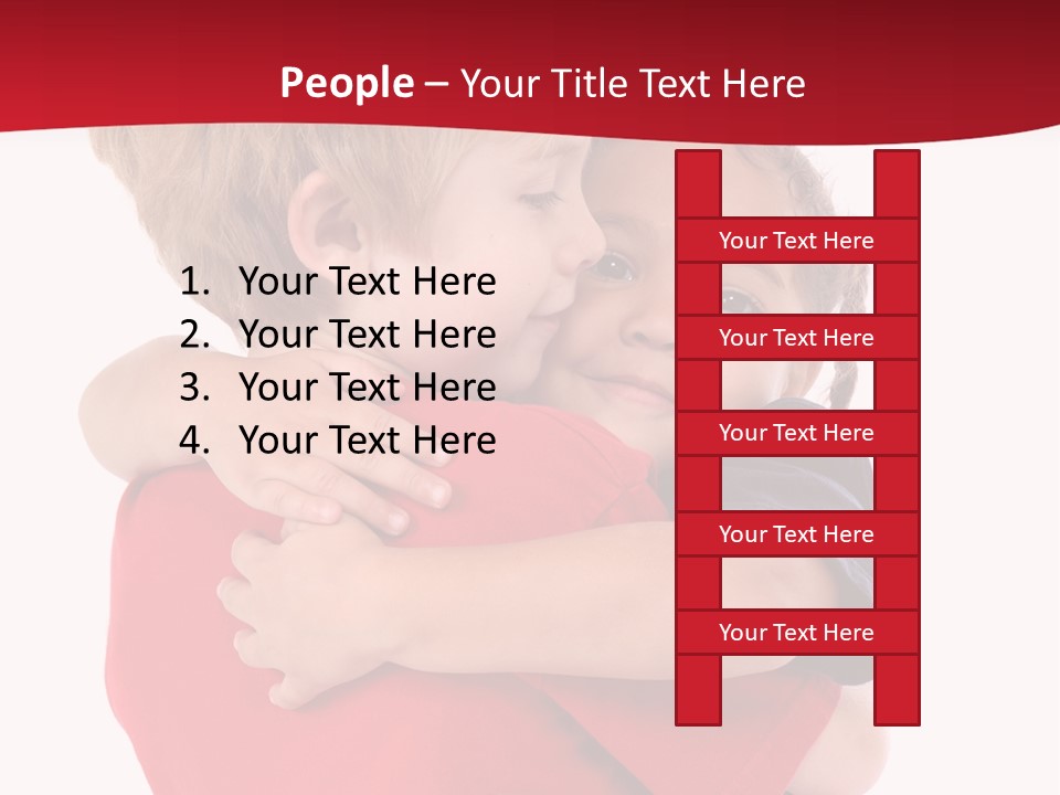 Young Children Hugging PowerPoint Template