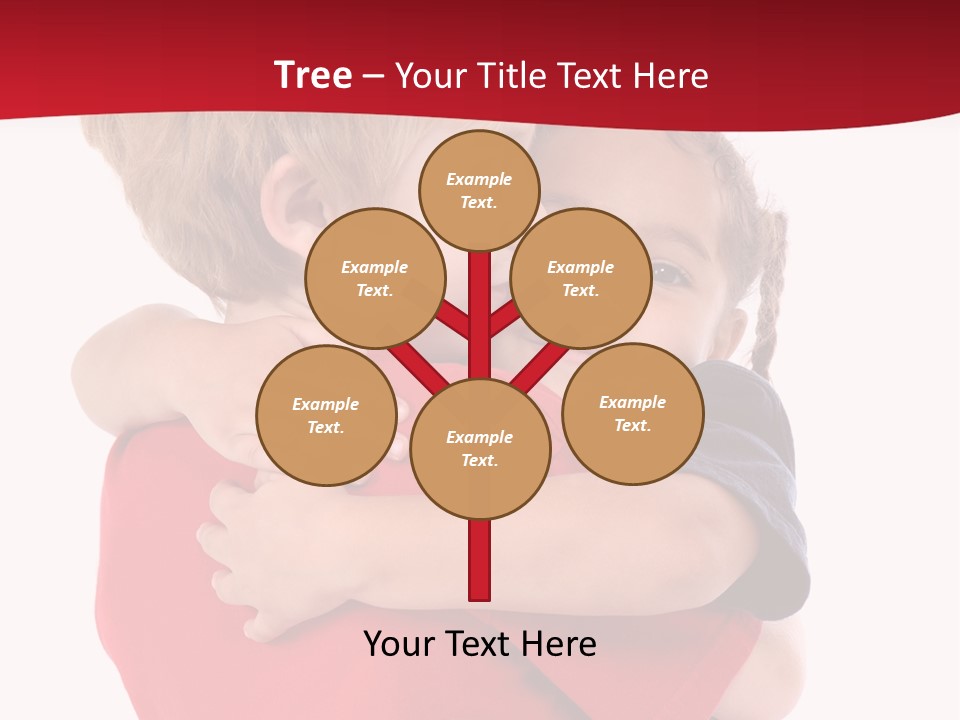 Young Children Hugging PowerPoint Template