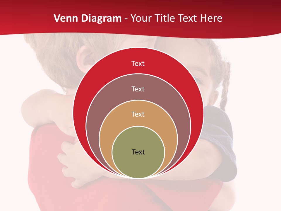 Young Children Hugging PowerPoint Template