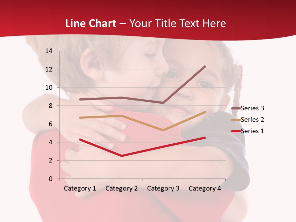 Young Children Hugging PowerPoint Template