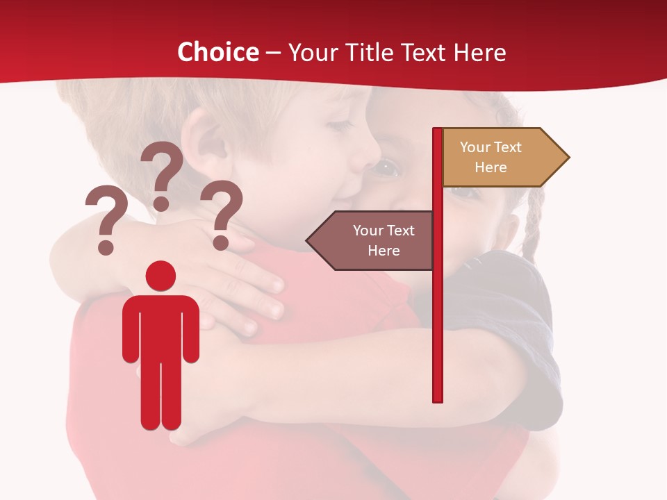 Young Children Hugging PowerPoint Template