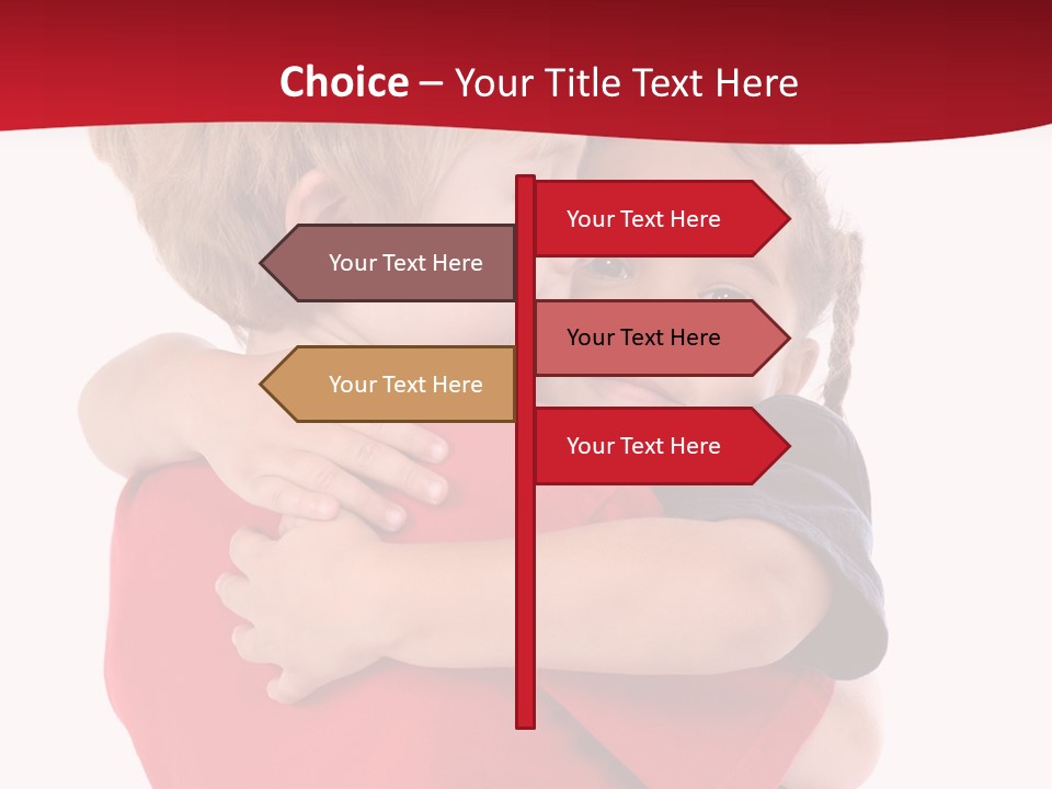 Young Children Hugging PowerPoint Template