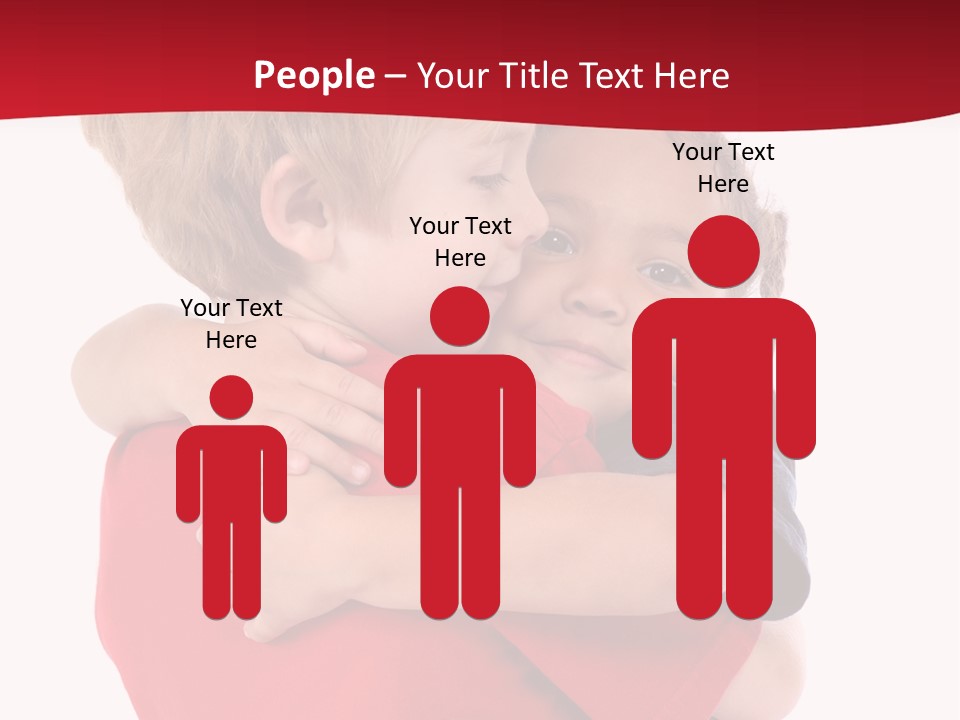 Young Children Hugging PowerPoint Template