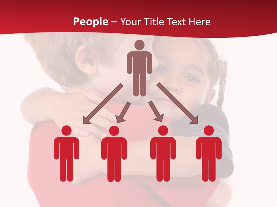Young Children Hugging PowerPoint Template