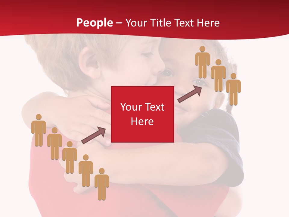 Young Children Hugging PowerPoint Template