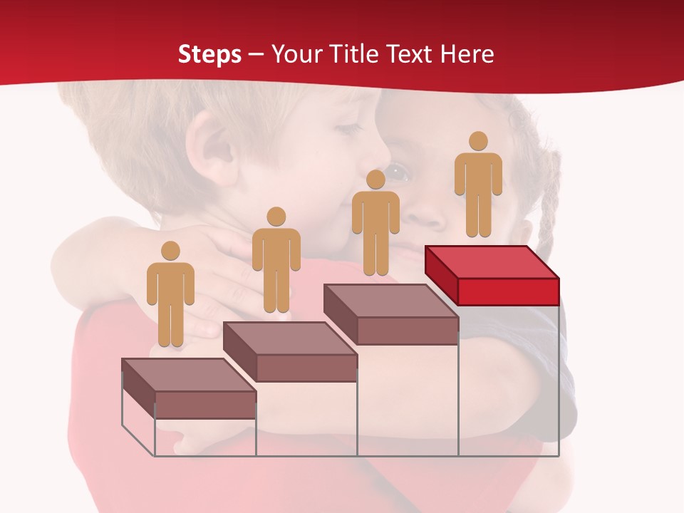 Young Children Hugging PowerPoint Template