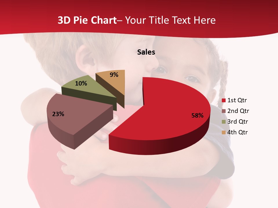 Young Children Hugging PowerPoint Template