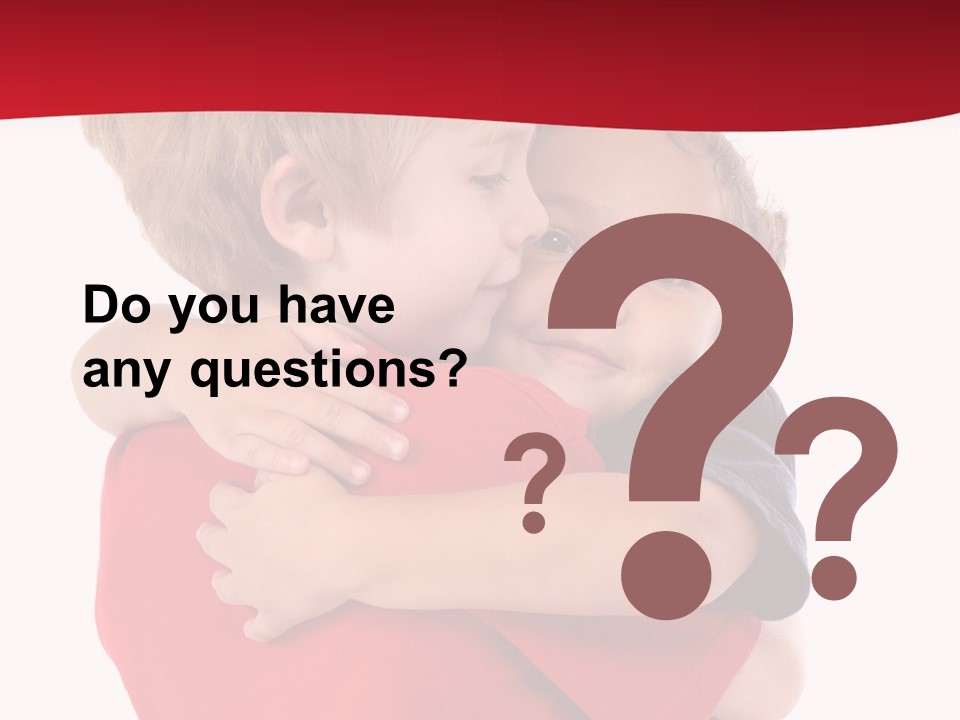 Young Children Hugging PowerPoint Template