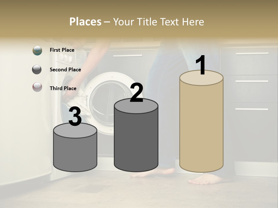 Concept Man Putting His Laundry Into The Washing Machine PowerPoint Template