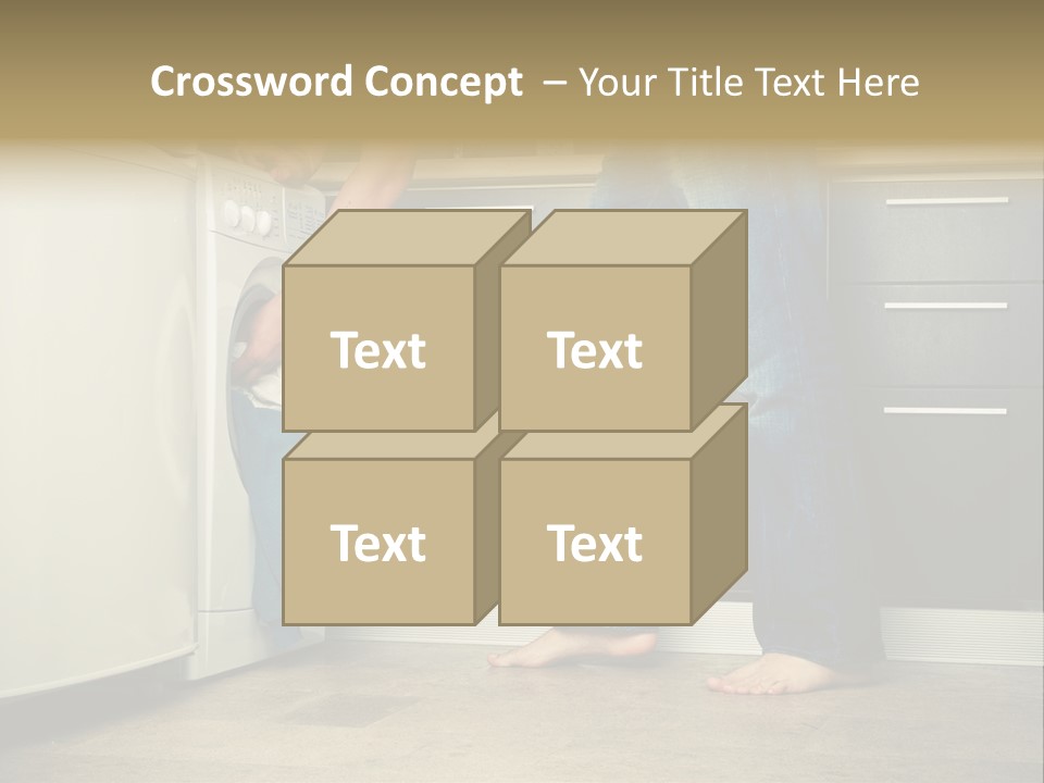 Concept Man Putting His Laundry Into The Washing Machine PowerPoint Template