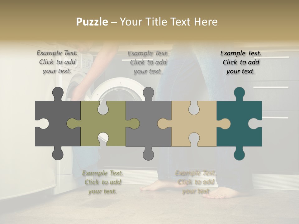 Concept Man Putting His Laundry Into The Washing Machine PowerPoint Template