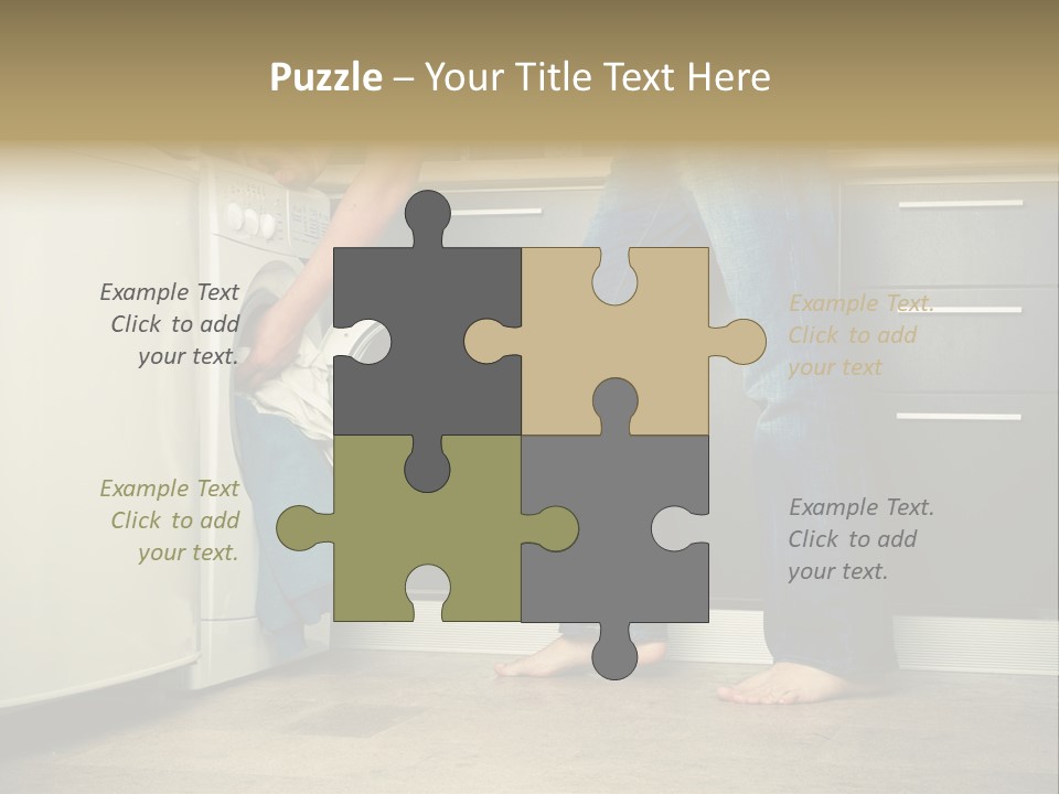 Concept Man Putting His Laundry Into The Washing Machine PowerPoint Template