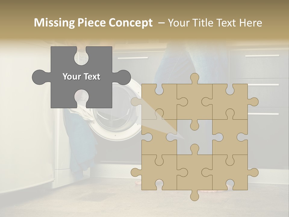 Concept Man Putting His Laundry Into The Washing Machine PowerPoint Template