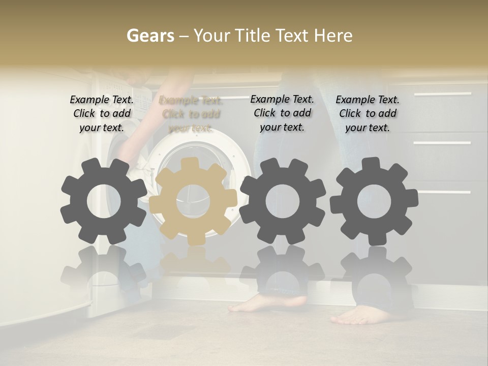 Concept Man Putting His Laundry Into The Washing Machine PowerPoint Template