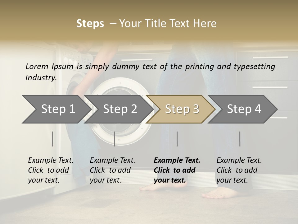 Concept Man Putting His Laundry Into The Washing Machine PowerPoint Template