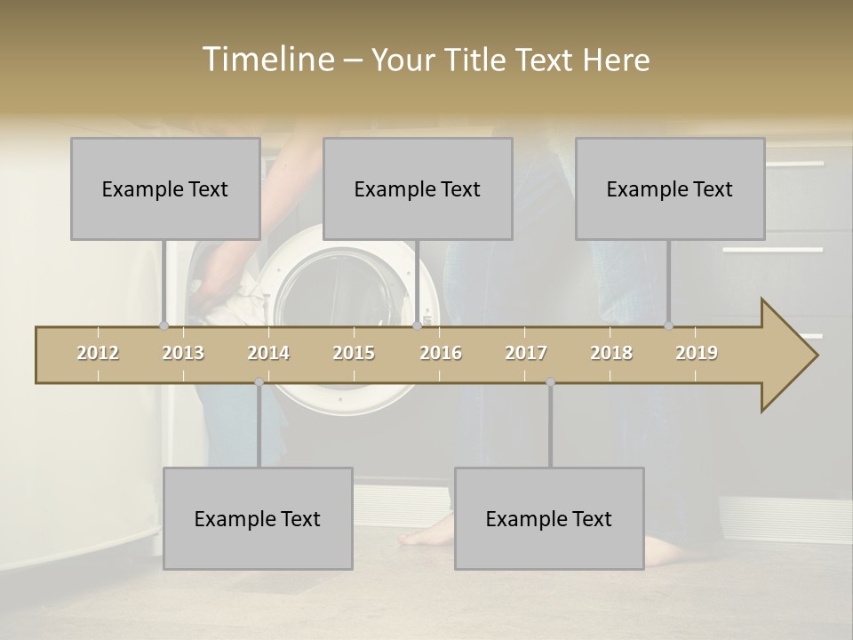 Concept Man Putting His Laundry Into The Washing Machine PowerPoint Template