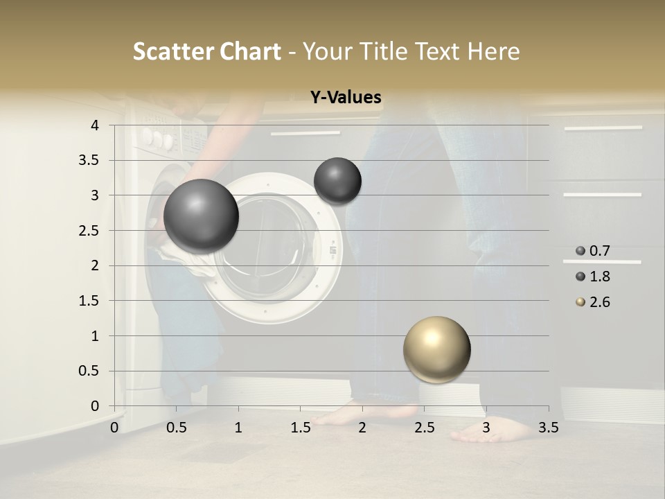 Concept Man Putting His Laundry Into The Washing Machine PowerPoint Template