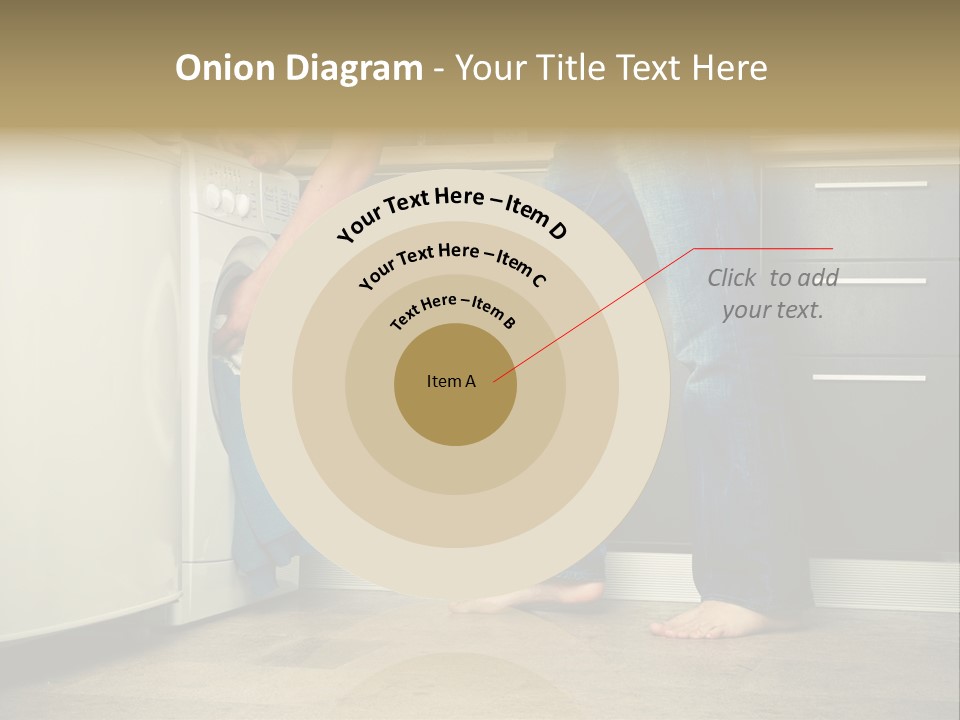 Concept Man Putting His Laundry Into The Washing Machine PowerPoint Template