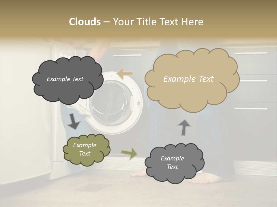 Concept Man Putting His Laundry Into The Washing Machine PowerPoint Template